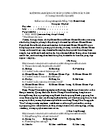 Đề kiểm tra khảo sát chất lượng đầu năm môn Tiếng Việt Lớp 4 (Chương trình Tiểu học mới)