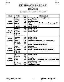 Giáo án Lớp 4 - Tuần 28 - Năm học 2014-2015 - Phan Thị Ngọc Trâm