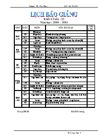 Giáo án Lớp 4 - Tuần 32 - Năm học 2010-2011 - Lê Tấn Tài