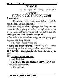 Giáo án Lớp 4 - Tuần 32 - Năm học 2010-2011 - Nguyễn Thị Minh Loan