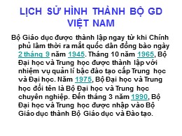 Bài giảng Lịch sử hình thành Bộ giáo dục Việt Nam