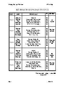 Giáo án Lớp 4 - Tuần 32 - Trường TH Văn Lem