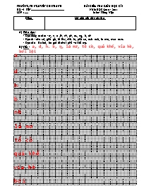 Đề kiểm tra giữa học kỳ I môn Tiếng Việt + To