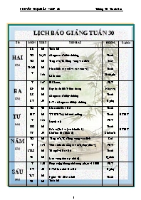 Giáo án Lớp 2 - Tuần 30 - Nguyễn Thị Xuân