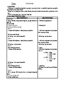 Giáo án Toán Khối 4 - Tiết 31: Luyện tập (2 cột)