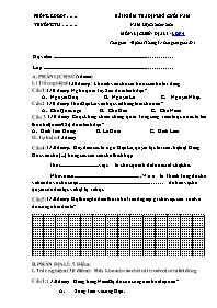 Bài kiểm tra định kì cuối năm Lịch sử và Địa 