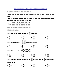 Bài tập nâng cao Toán Lớp 4 - Phép chia phân số