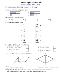 Bài tập ôn cuối học kì 2 Toán Lớp 4 - Đề 1