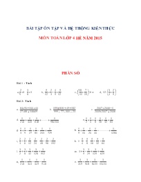 Bài tập ôn tập và hệ thống kiến thức Toán Lớp