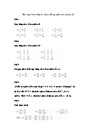 Bài tập Toán Lớp 4: Quy đồng mẫu các phân số