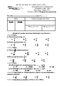 Bộ đề thi học kì Toán Lớp 4 - Năm học 2018-20