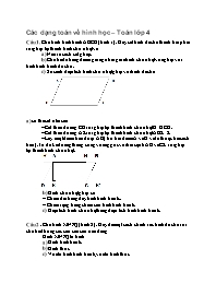 Các dạng Toán về Hình học Lớp 4