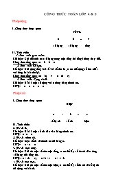 Công thức Toán Lớp 4+5