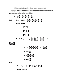 Dạng bài tập Toám Lớp 4 - Các dạng bài toán tính nhanh phân số