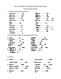 Đề cương ôn tập học kì 2 môn Toán Lớp 4