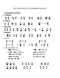 Đề cương ôn tập học kì 2 Toán Khối 4