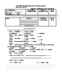 Đề kiểm tra cuối học kì Toán và Tiếng Việt Lớ