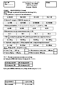 Đề kiểm tra cuối kì 1 Toán Lớp 4 - Đề 2 - Năm học 2018-2019 (Có đáp án)