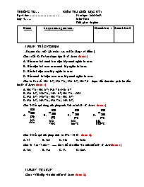 Kiểm tra cuối học kì 1 Toán Lớp 4 - Năm học 2