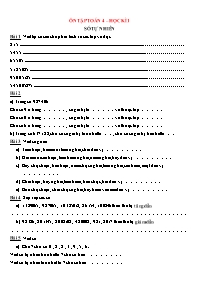 Ôn tập học kì 1 Toán Lớp 4