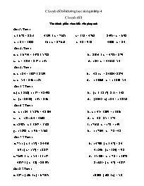 Tổng hợp Chuyên đề bồi dưỡng học sinh giỏi môn Toán Lớp 4