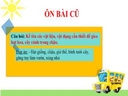 Bài giảng Công nghệ Lớp 4 - Bài 5: Trồng hoa,