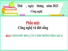 Bài giảng Công nghệ Lớp 4 - Bài 6: Chăm sóc h