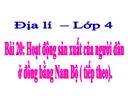 Bài giảng Địa lí Lớp 4 - Bài 20: Hoạt động sả