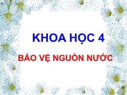 Bài giảng Khoa học Lớp 4 - Bài: Bảo vệ nguồn 