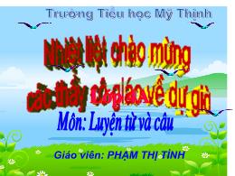 Bài giảng Luyện từ và câu Lớp 4 - Tuần 14: Lu