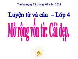 Bài giảng Luyện từ và câu Lớp 4 - Tuần 22 - M