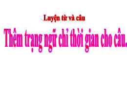 Bài giảng Luyện từ và câu Lớp 4 - Tuần 31 - B