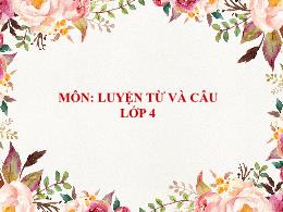 Bài giảng Luyện từ và câu Lớp 4 - Tuần 31 - B