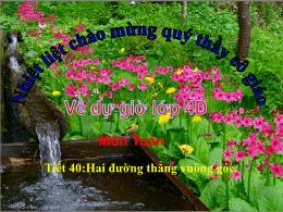 Bài giảng Toán Lớp 4 - Tiết 40: Hai đường thẳ