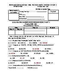 Bài kiểm tra chất lượng cuối học kỳ I môn Toá