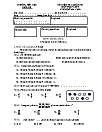 Bài kiểm tra cuối năm môn Toán Lớp 4 - Năm họ