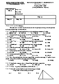 Bài kiểm tra định kì cuối học kì I môn Toán L