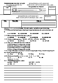 Bài kiểm tra giữa học kì I môn Toán Lớp 4 - N