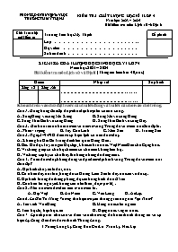 Đề kiểm tra chất lượng học kì I môn Lịch sử v