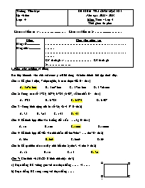 Đề kiểm tra cuối học kì I môn Toán Lớp 4 - Nă