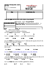 Đề kiểm tra cuối học kì II môn Toán Lớp 4 - Đ