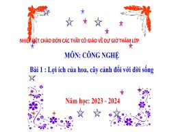 Bài giảng Công nghệ 4 (Kết nối tri thức) - Bà