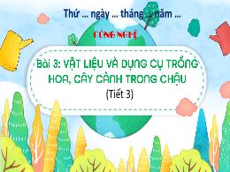 Bài giảng Công nghệ Lớp 4 (Kết nối tri thức)