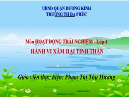 Bài giảng Hoạt động trải nghiệm Lớp 4 (Kết nố