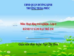 Bài giảng Hoạt động trải nghiệm Lớp 4 (Kết nố