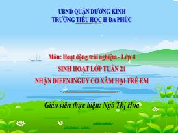 Bài giảng Hoạt động trải nghiệm Lớp 4 (Kết nố