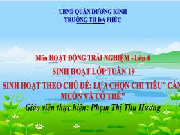 Bài giảng Hoạt động trải nghiệm Lớp 4 (Kết nố
