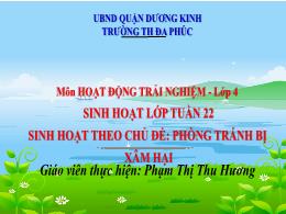 Bài giảng Hoạt động trải nghiệm Lớp 4 (Kết nố