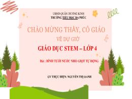 Bài giảng Khoa học 4 - Bài học Stem: Bình tướ