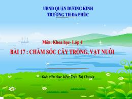 Bài giảng Khoa học 4 (Kết nối tri thức) - Bài